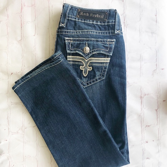 Rock Revival Denim - [Rock Revival] Tori Straight Leg Jean 29 Crop